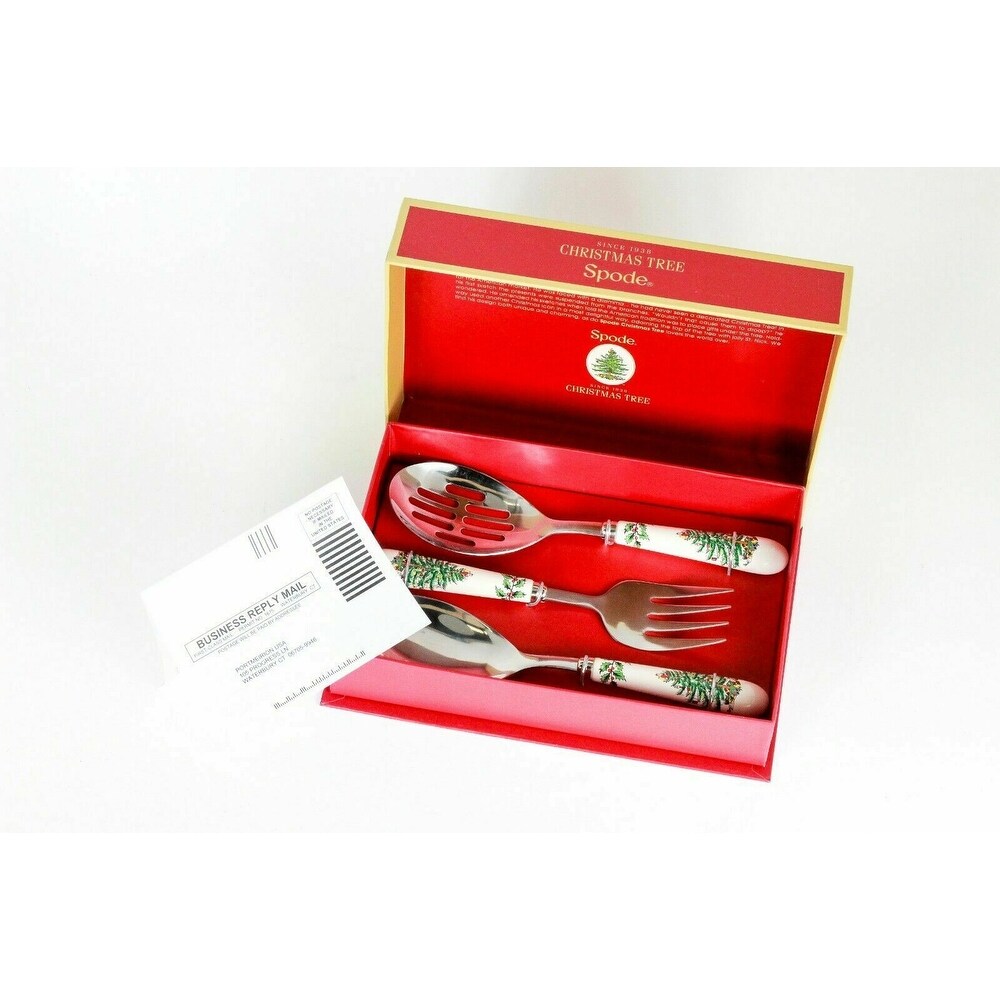 Spode Christmas Tree 3 Piece Cutlery Set   10 inch each