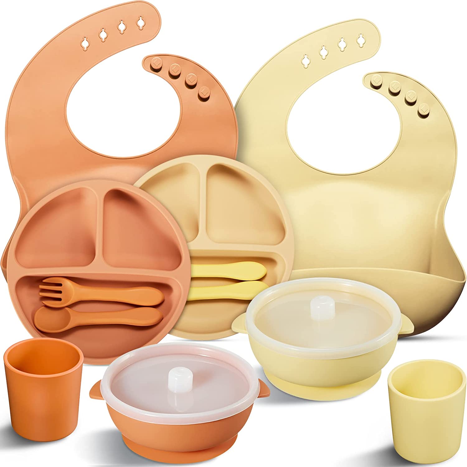 12-piece silicone baby feeding set