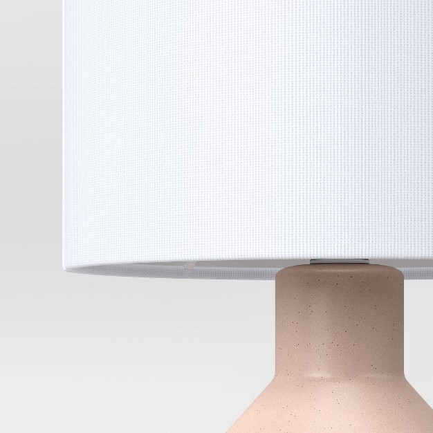 Ribbed Ceramic Mini Table Lamp Pink