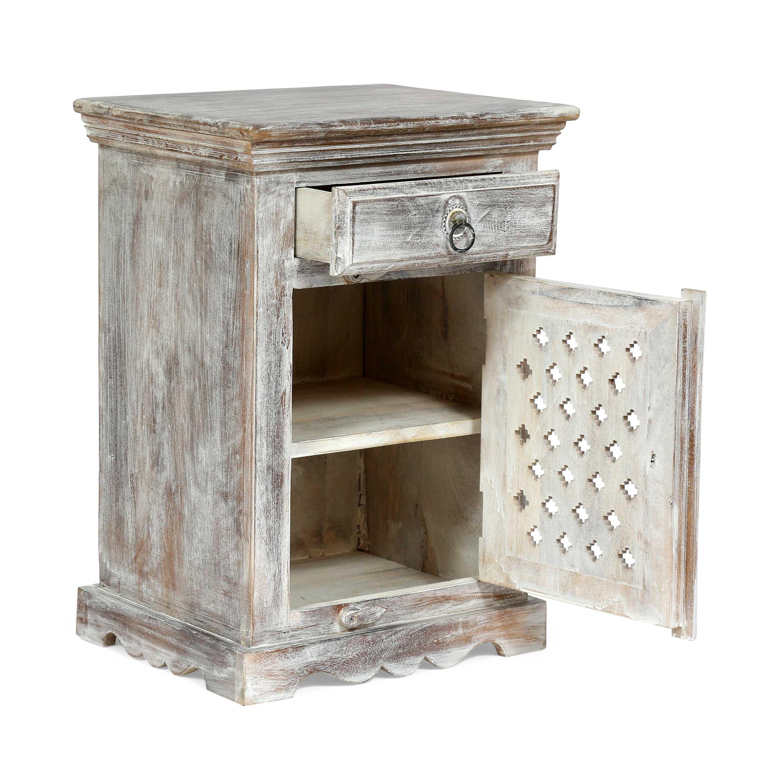 Chaves Handcrafted Boho Mango Wood Nightstand