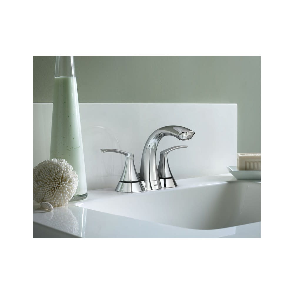 Moen Darcy Bathroom Lavatory Faucet Chrome 2 Handle Low Arc