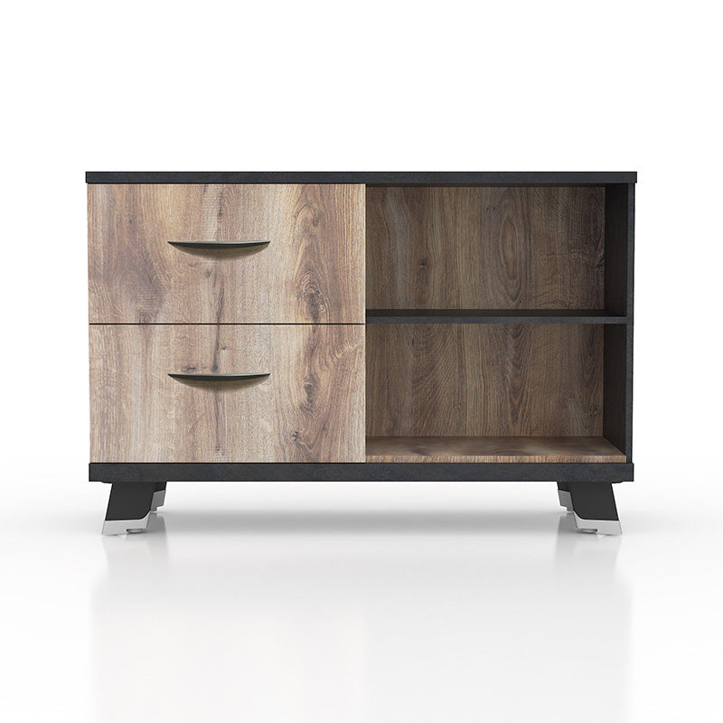 HALDIS Credenza Small 120cm - Warm Oak & Black