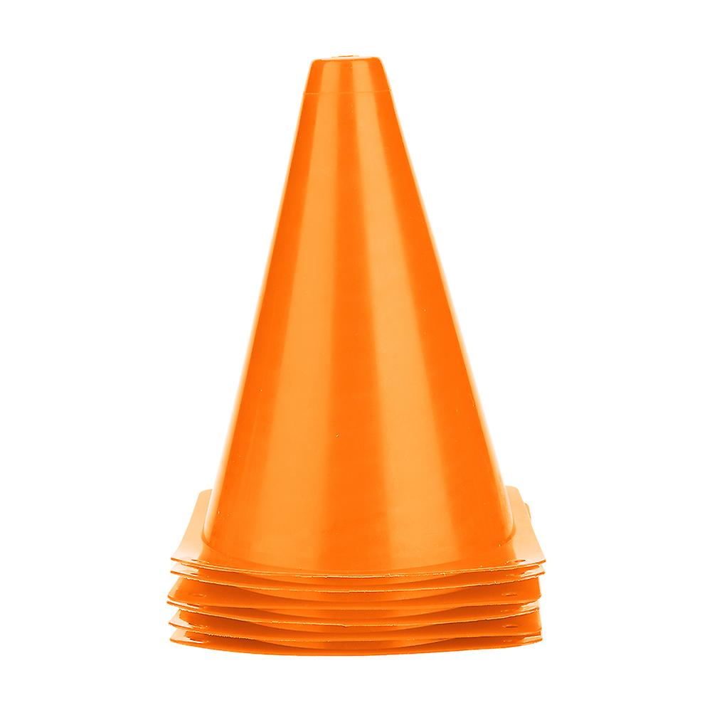 6pcs 18cm Soccer Training Cone Football Barriers Plastic Marker Holder Accessory (orange)