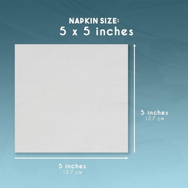 White Cocktail Napkins - 500-Pack Disposable Paper Napkins， 2-Ply， Plain White