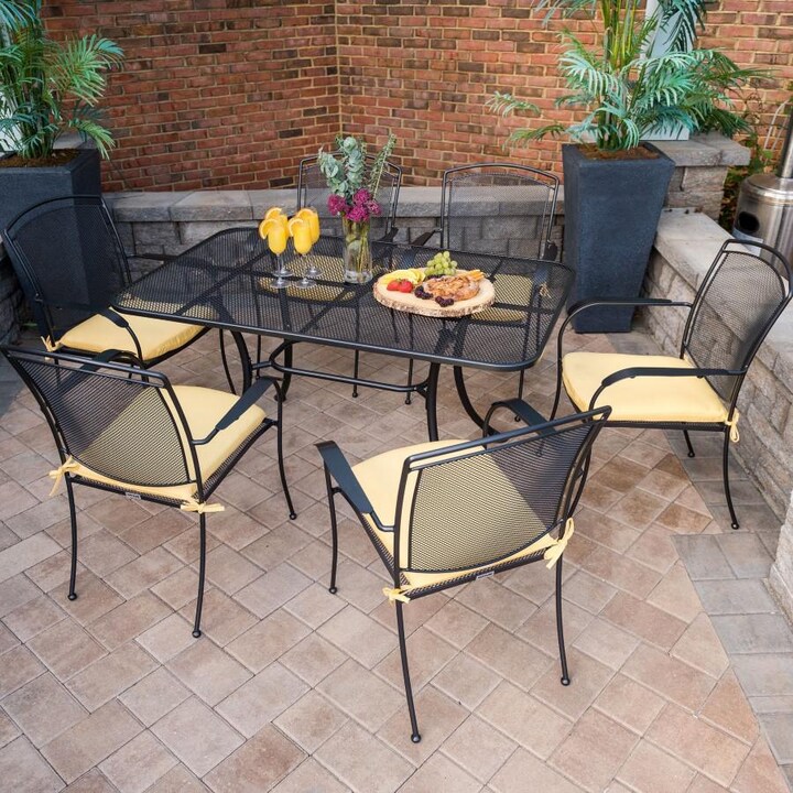 Kettler HENLEY 7 Piece Wrought Iron Mesh Dining Set