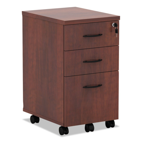 Alera Valencia Series Mobile Pedestal File， Left/Right， 3-Drawer: Box/Box/File， Legal/Letter， Cherry， 15.88