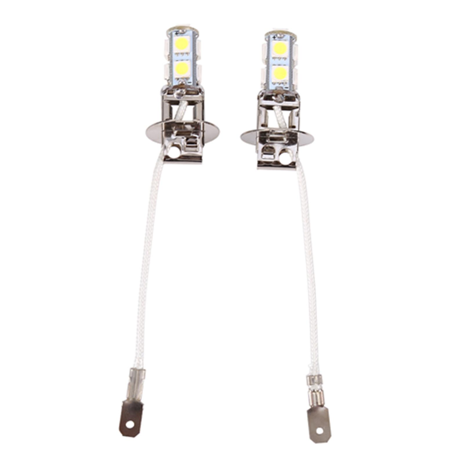 2x H3 5050 White 9 Smd Led Xenon Dc12v Auto Car Fog Light Lamp Led Bulbs 6500k