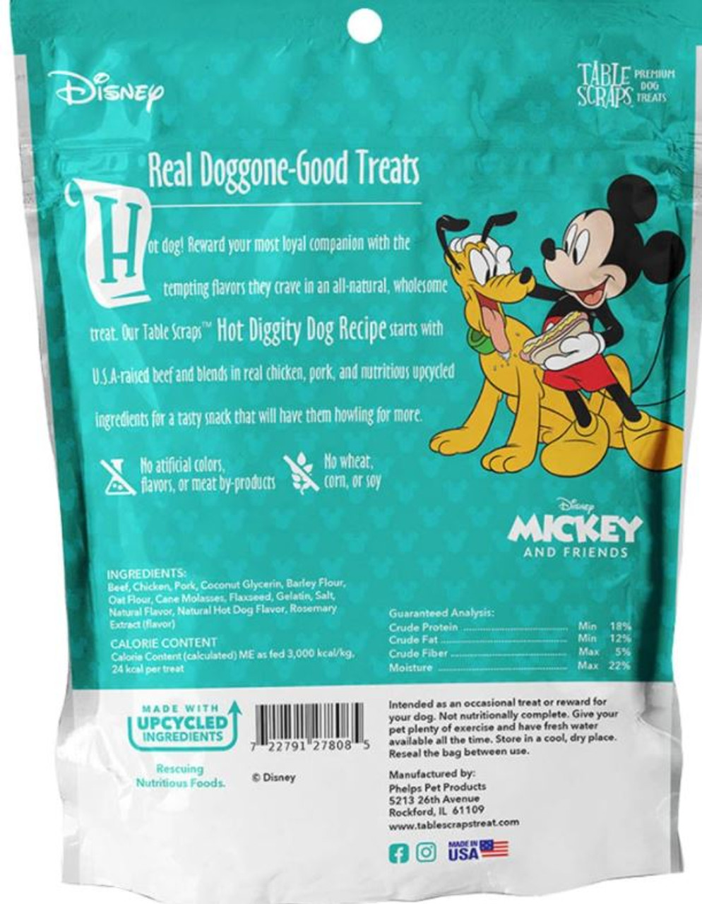 Disney Mickey And Friends Table Scraps Premium Dog Treats， Beef， 5oz. Bag