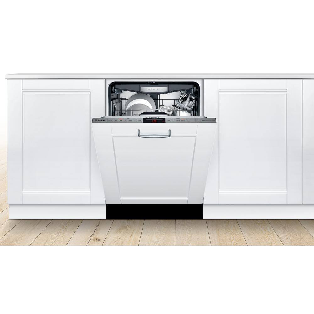 Bosch 800 Series 24 in. Custom Panel Ready 24 in. Top Control Tall Tub Dishwasher with Stainless Steel Tub CrystalDry 42dBA SHVM78Z53N