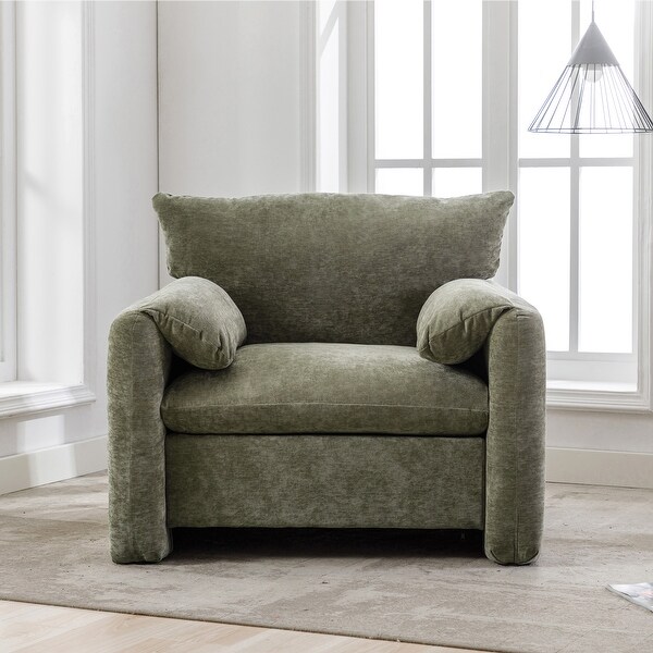 Modern Chenille Oversized Armchair Accent Chair Single Sofa Lounge Chair 38.6''W for Living Room， Bedroom