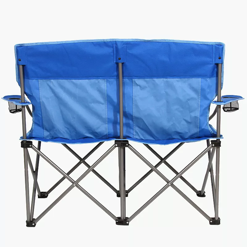 Kamp-rite Portable 2 Person Folding Outdoor Patio Camping Lawn Beach Chair， Blue