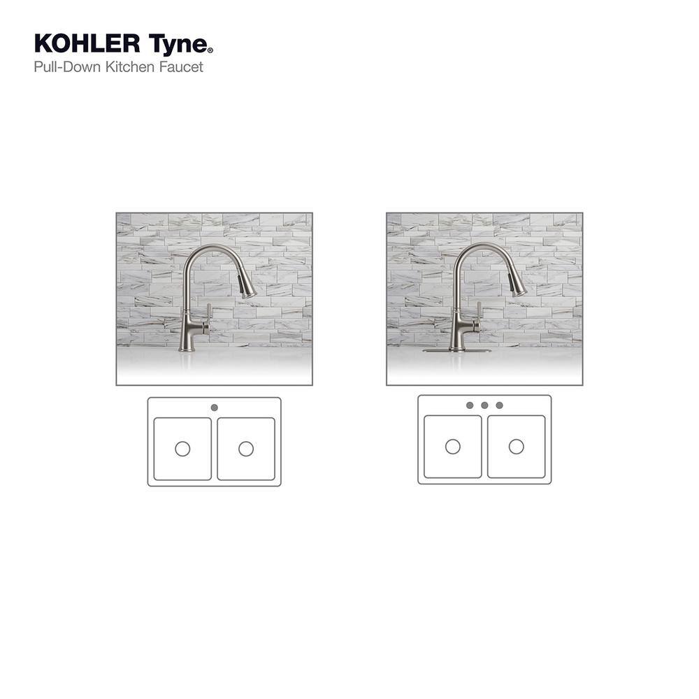 KOHLER Tyne Single-Handle Pull-Down Sprayer Kitchen Faucet in Vibrant Stainless K-R21415-VS