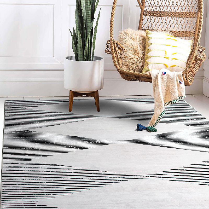 World Rug Gallery Austin Stripes Machine Washable Rug