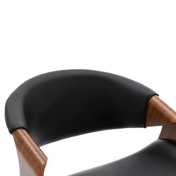 PU Leather Adjustable Bar Stool in Black