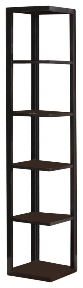 Damian 5 Tier Corner Bookcase  Espresso   Transitional   Bookcases   by Pilaster Designs  Houzz