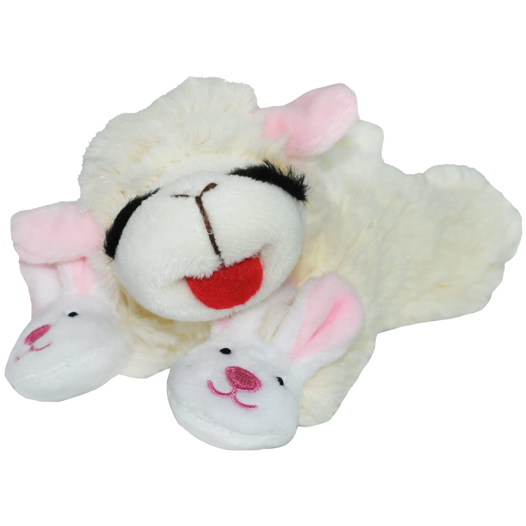 Multipet Lamb Chop Spring with Bunny Slippers Dog Toy， Small