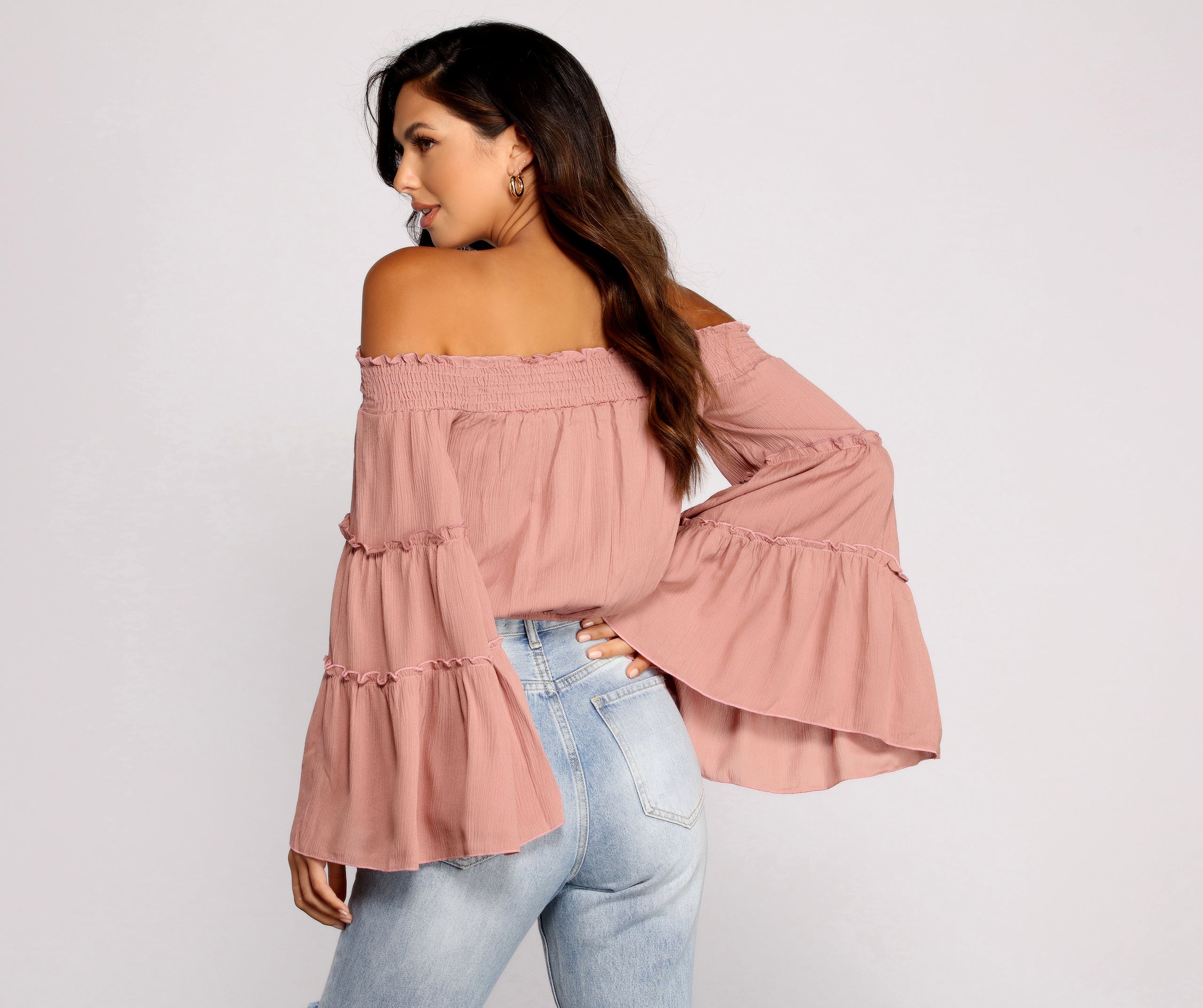 Flowy Feels Off The Shoulder Crop Top