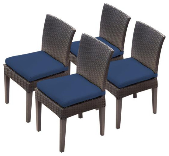 4 Belle Armless Dining Chairs   Tropical   Outdoor Dining Chairs   by TKClassics  Houzz