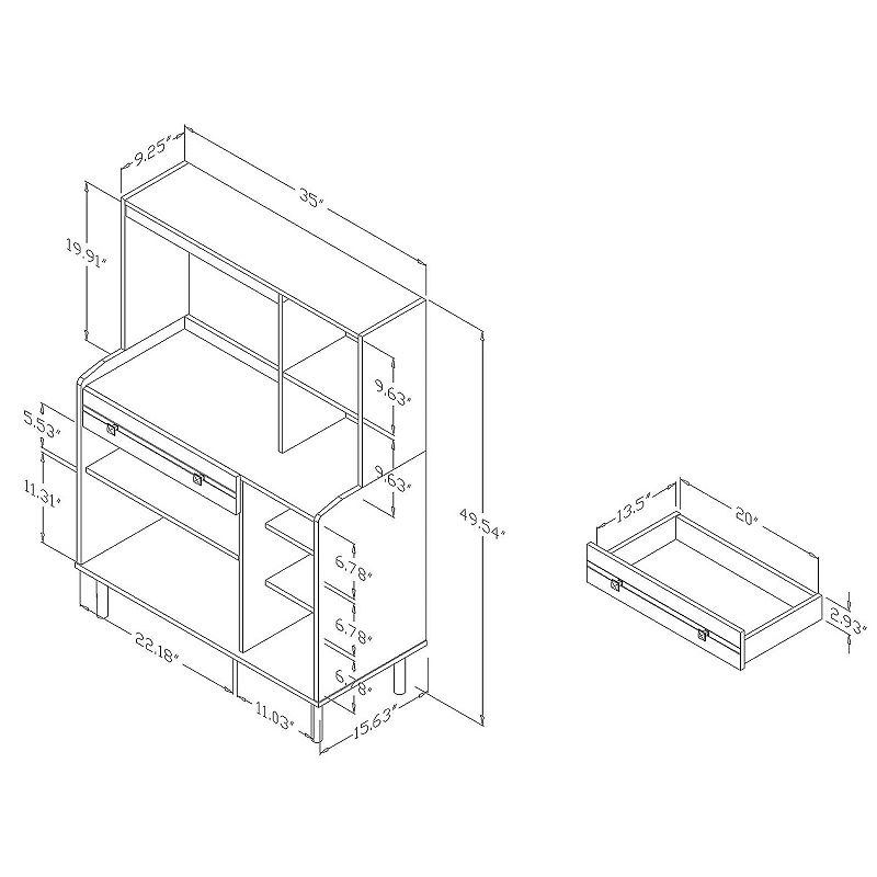 Baxton Studio Patterson Kitchen Cabinet