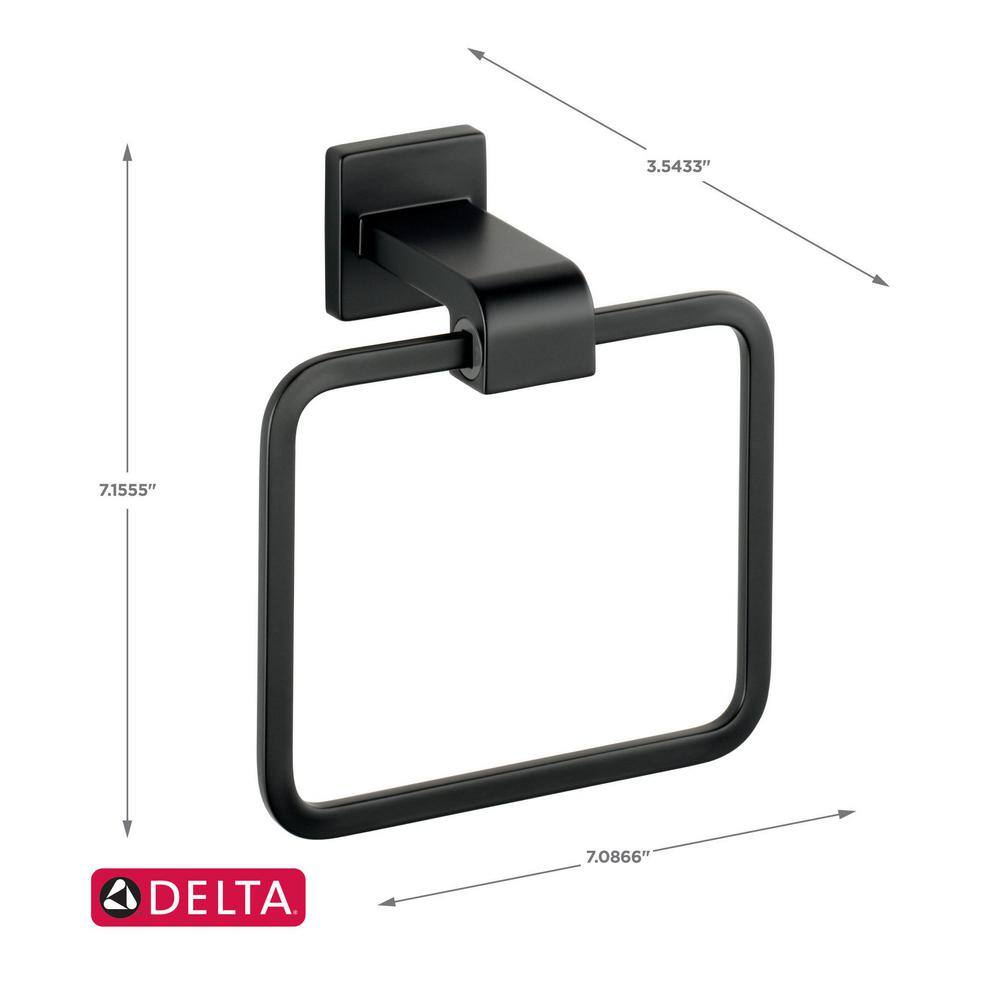 Delta Ara Towel Ring in Matte Black 77546-BL