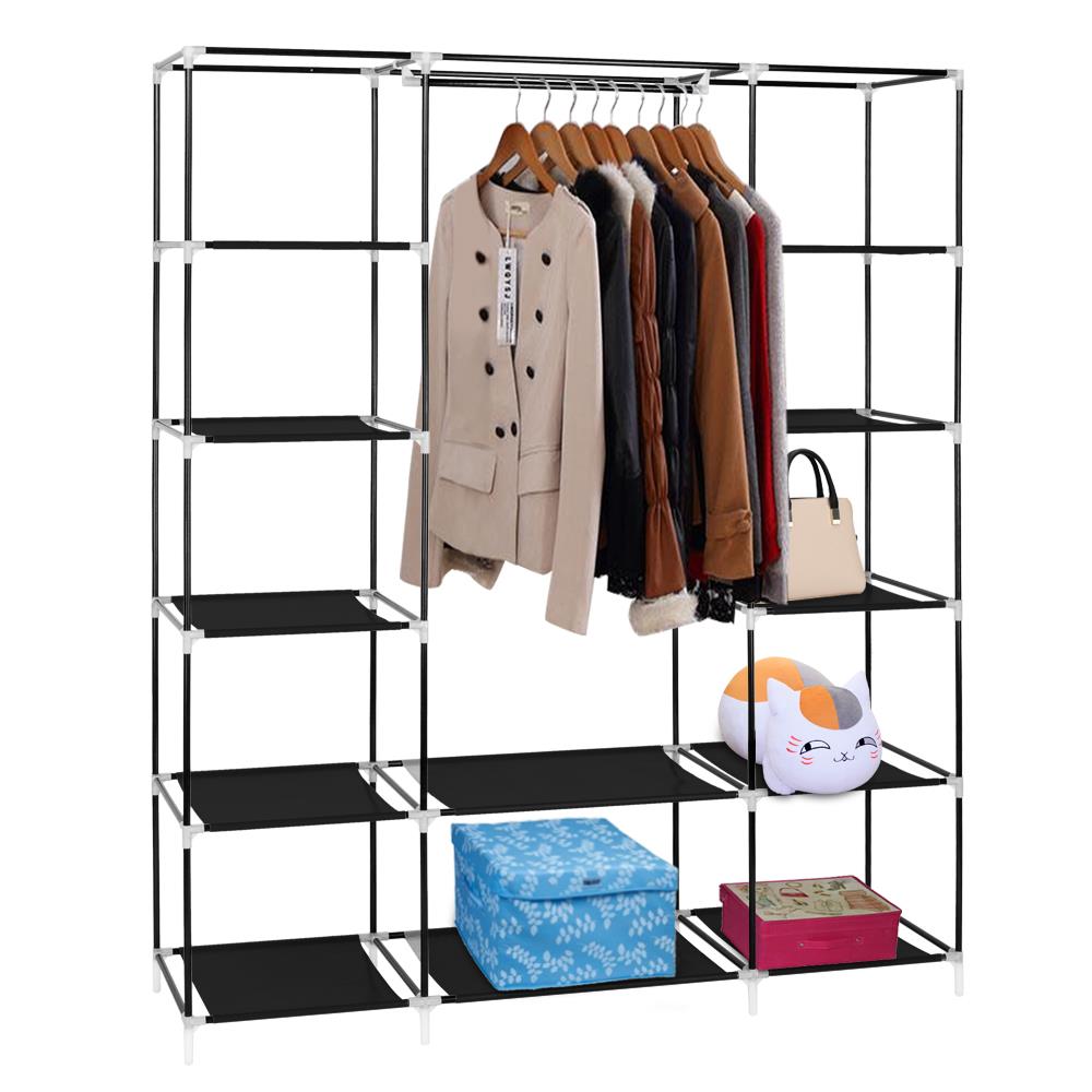 FCH 69" Heavy Duty Clothes Portable Closet, Black