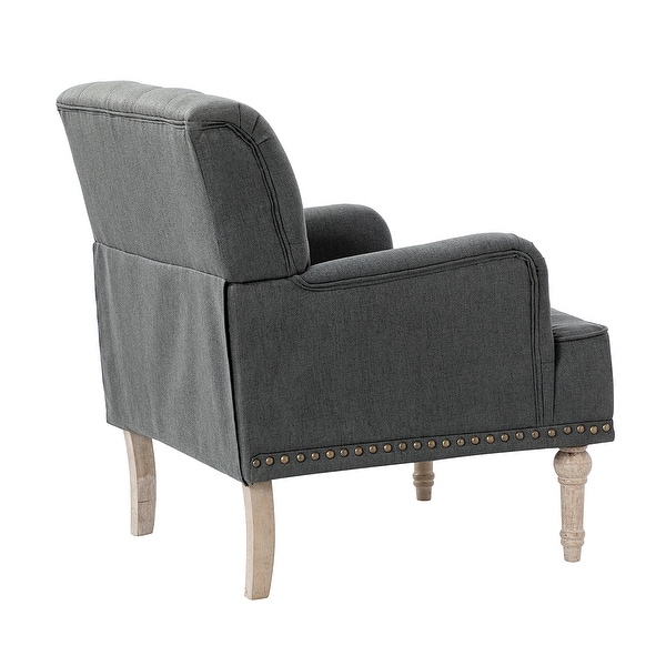 Geltrude Classic Upholstered Accent Arm Chair with Button Tufted Back by HULALA HOME