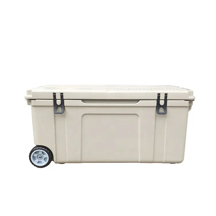 GARIDA 120L Outdoor Leak Resistant Rolling Cooler Hardsided Coolers Chest Box Insulated Portable Ice Food Smooth Customer Logo