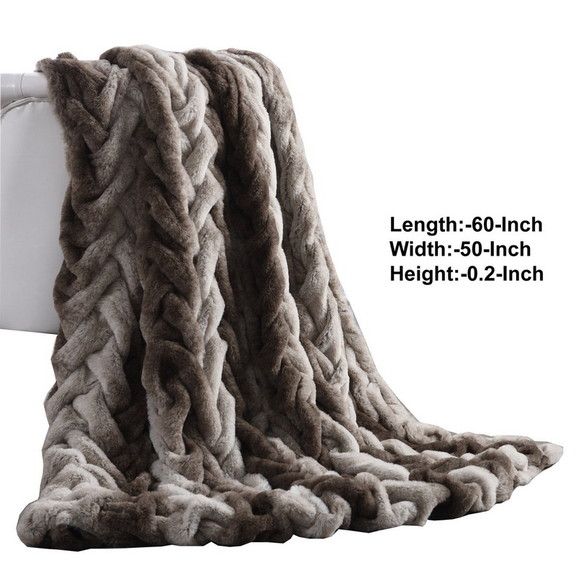 Benjara BM204276 Eus Faux Fur Braided Reverse Flan...