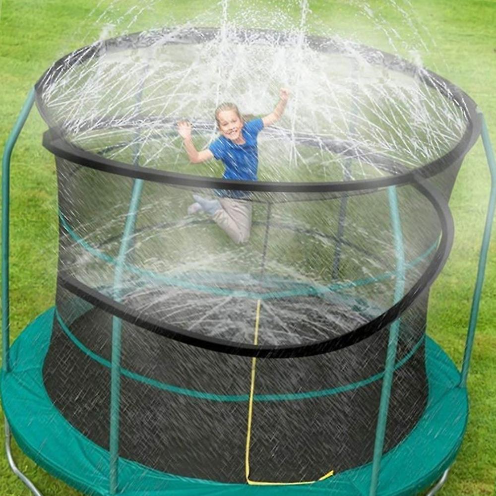 12 Meters Trampline Sprinkler - Heavy Duty Hose Kids Fun Summer Outdoor Water Game Sprinkler Outdoor Yard Summer Games Waterpark Toys Blue