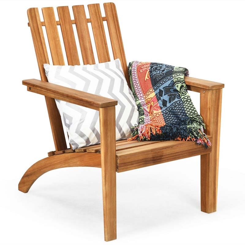 Outdoor Patio Acacia Wood Adirondack Lounge Chair