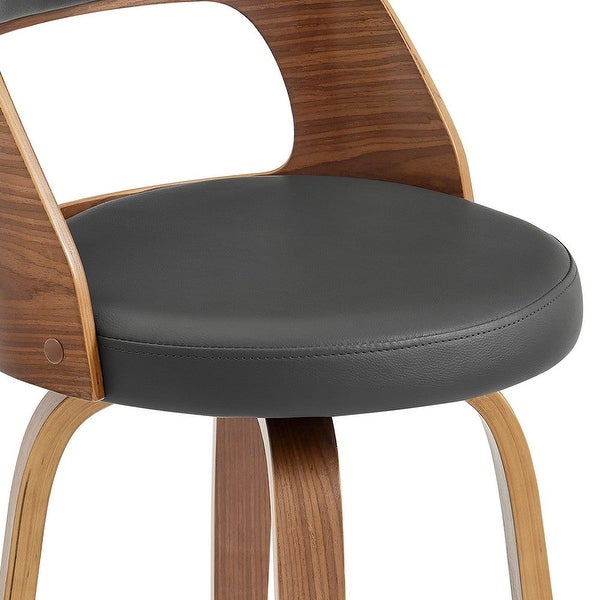 Swivel Counter Stool with Open Design Wooden Back