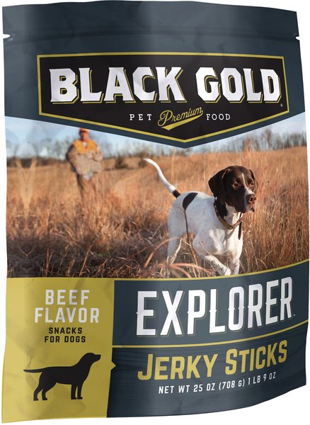 Black Gold Beef and Pepperoni Flavor Jerky Dog Treats， 25-oz bag