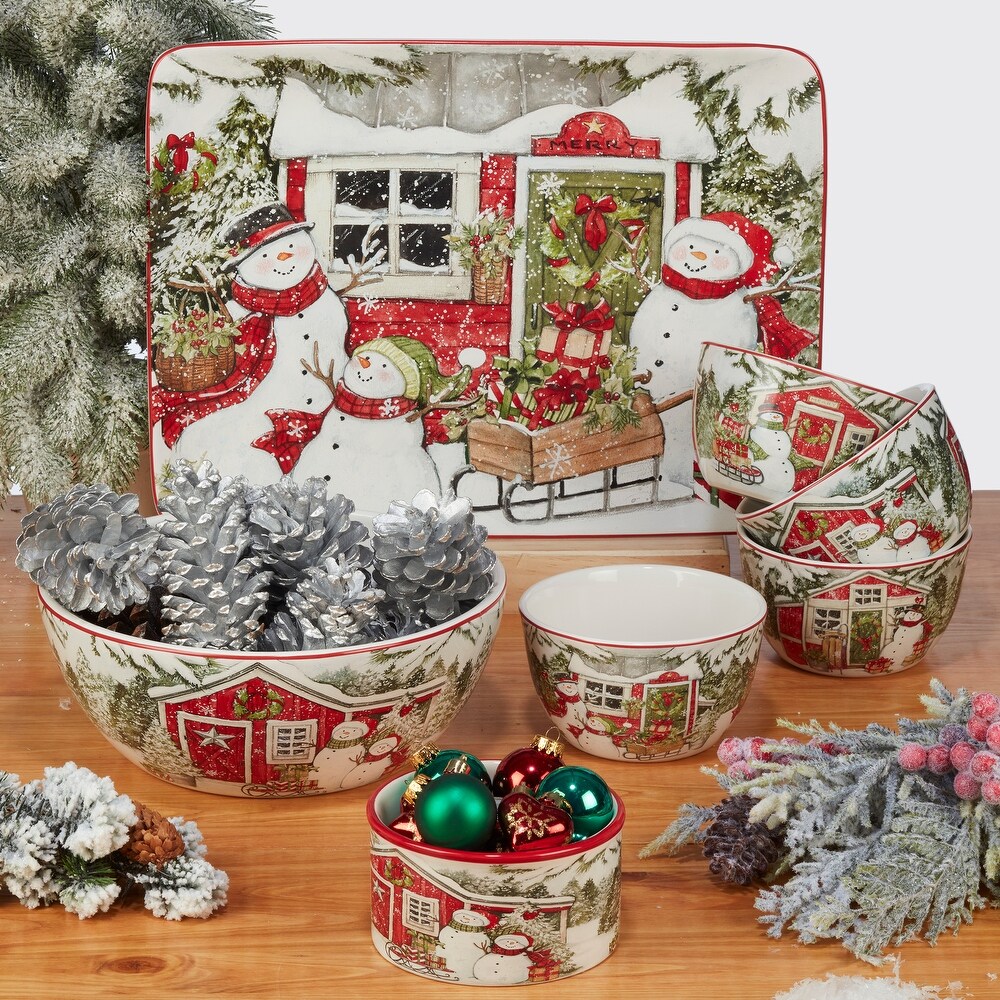 Certified International Snowman's Farmhouse 16 Pc. Dinnerware Set  Service for 4