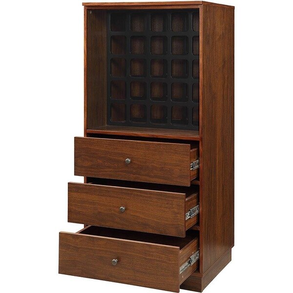 Wiesta Wine Cabinet Wine Rack in Walnut with Drawers 24