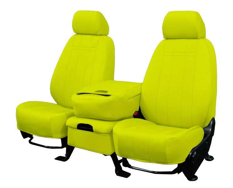 CalTrend Front Solid Bench Neo Seat Covers for 1984-1988 Toyota Pickup - TY107-12NA Yellow Insert and Trim