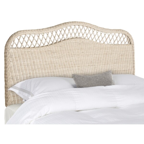 SAFAVIEH Sephina White Washed Rattan Headboard (Full) - - 14428248