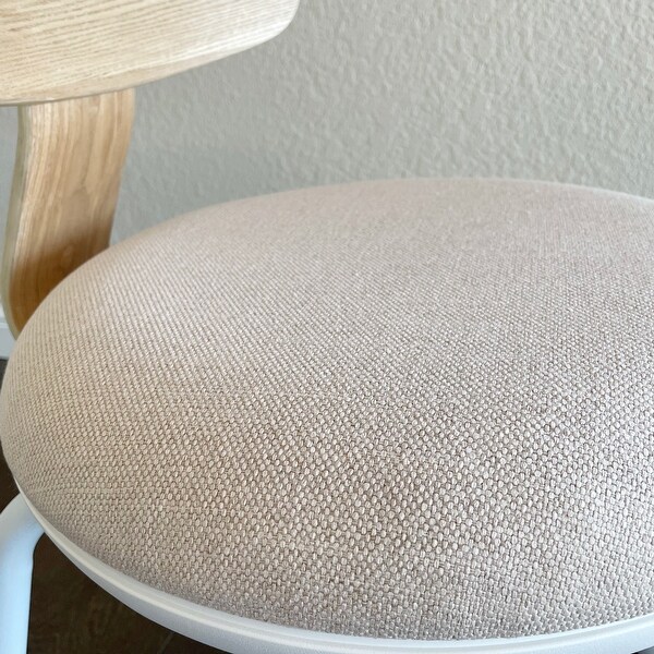 Macaron Fabric Upholstered Dining Chair Metal Legs