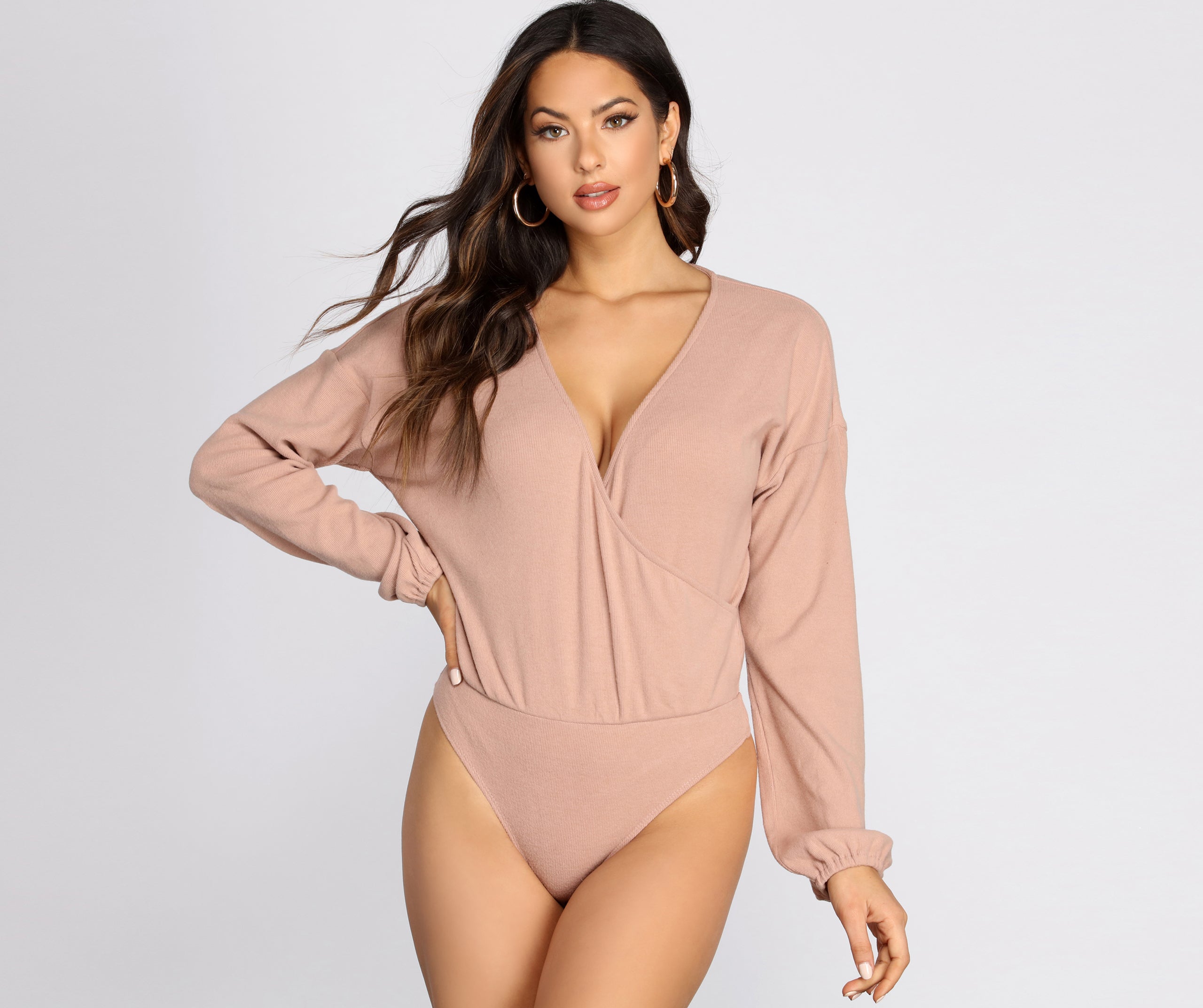 Loving Knit Wrap Front Bodysuit