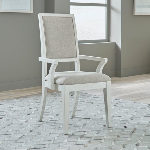 Mirage Wirebrushed White Uph Arm Chair- Set of 2 (Set of 2)
