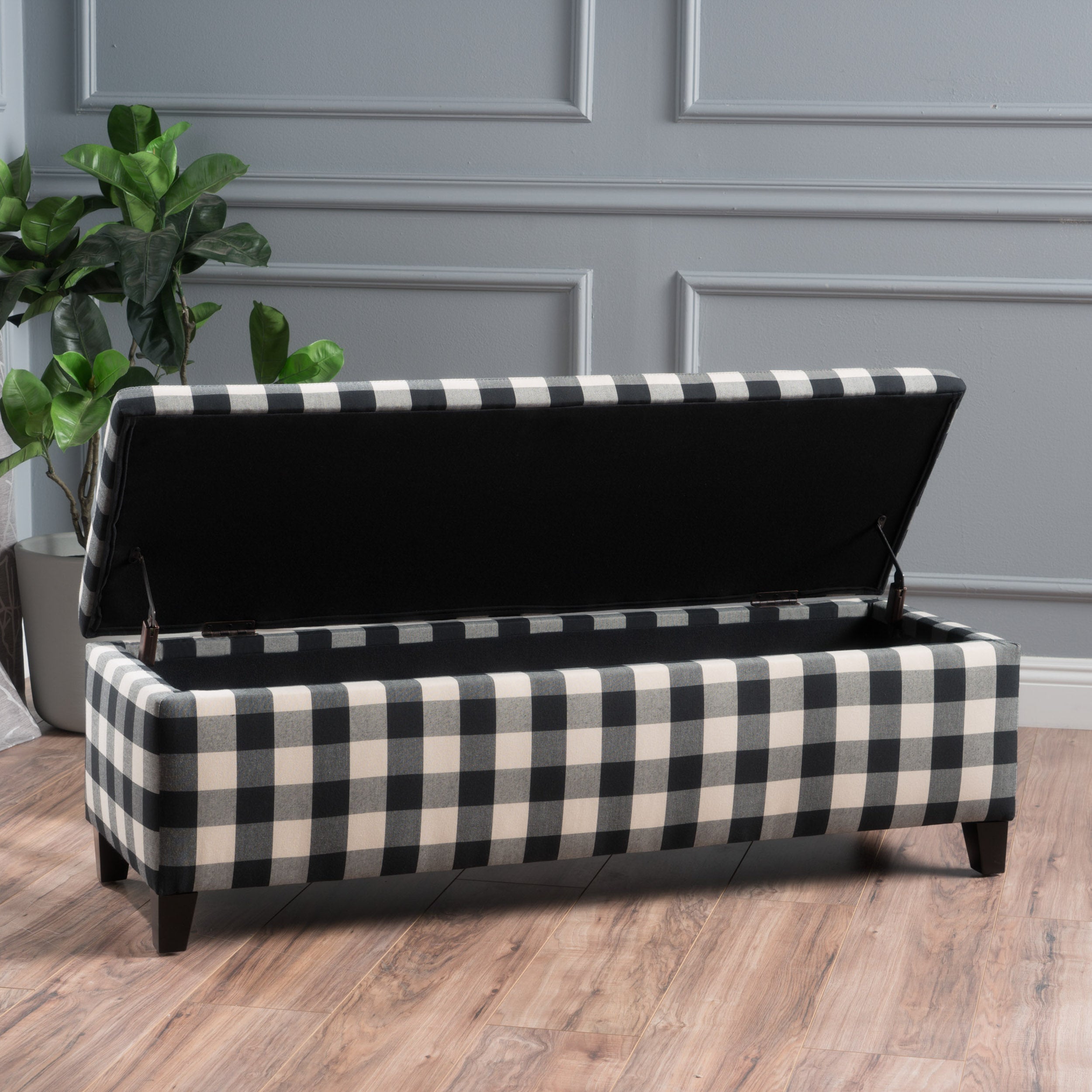 Clor Fabric Rectangle Storage Ottoman Bench