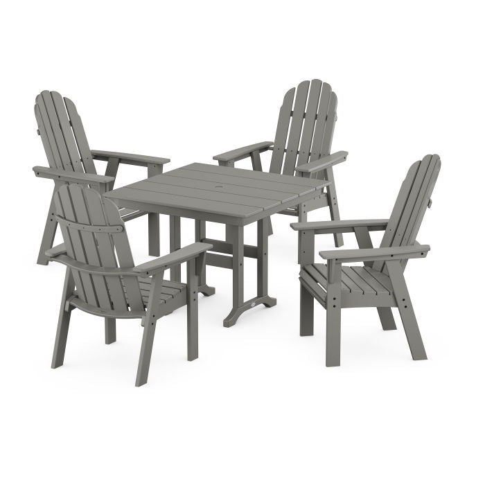 Polywood Vineyard Curveback Adirondack 5-Piece Farmhouse Dining Set PWS1165-1