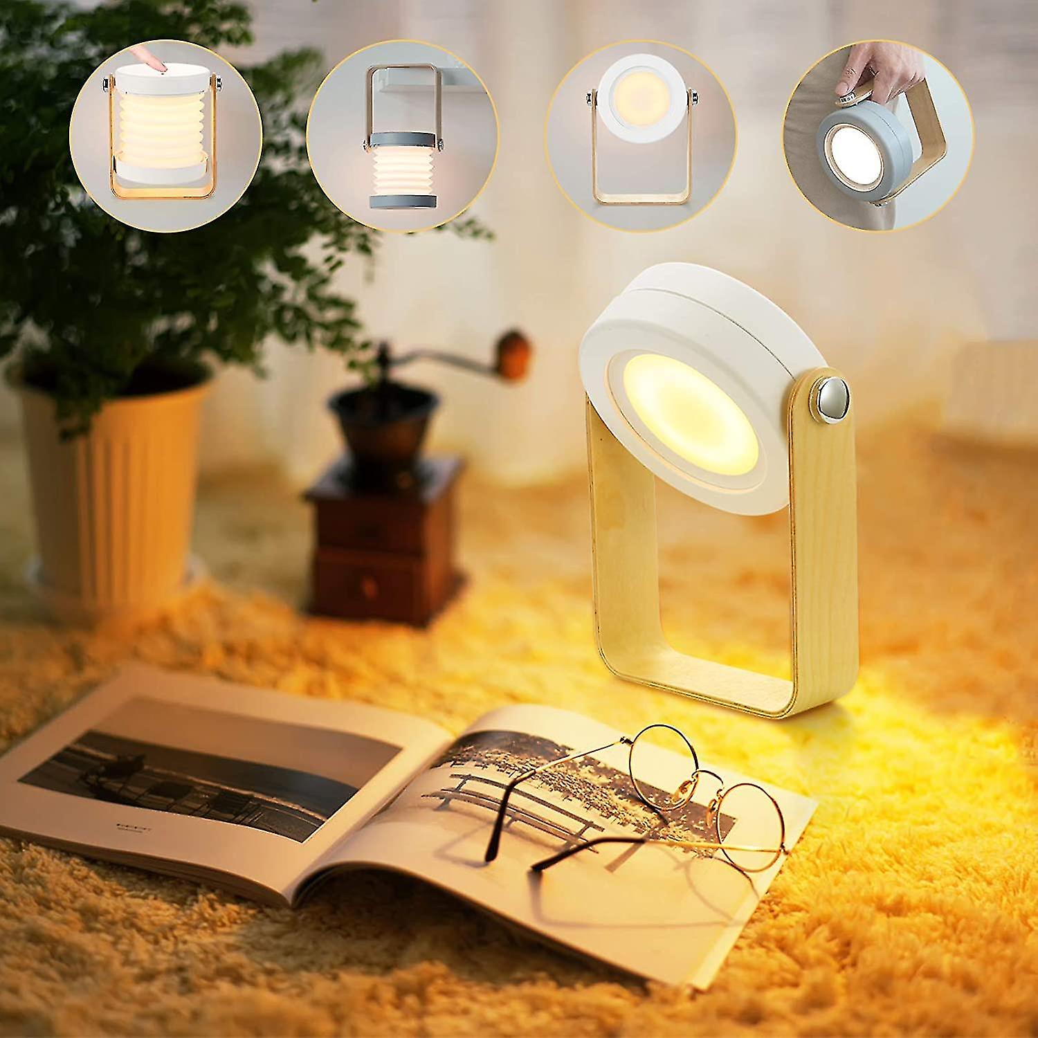 Dimmable Touch Bedside Lamp， Portable Bedside Lamp Bedside With Safe Portable Bedside Table