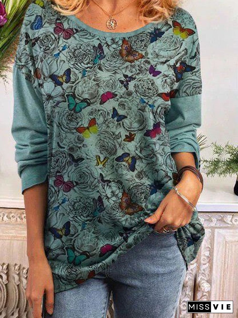 Vintage Cotton-Blend Long Sleeve T-shirt