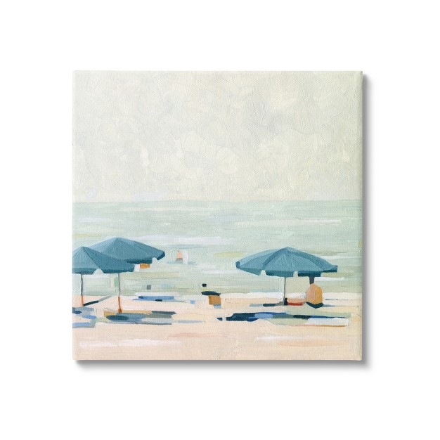 Stupell Industries Abstract Beach Umbrellas On Shore Gallery Wrapped Canvas Wall Art