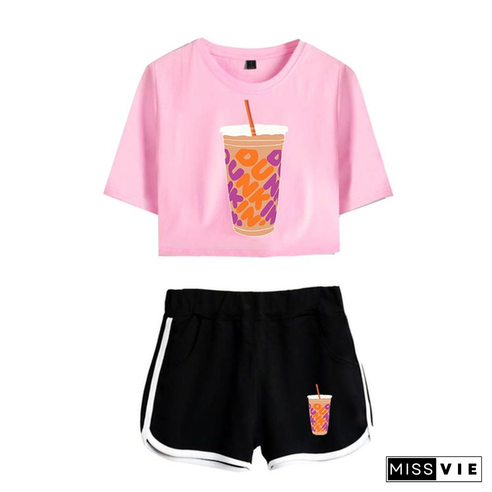 New Two Piece Tracksuit Women Charli D'Amelio Clothes Female Casual Crop Top And Pants Summer Outfits Set