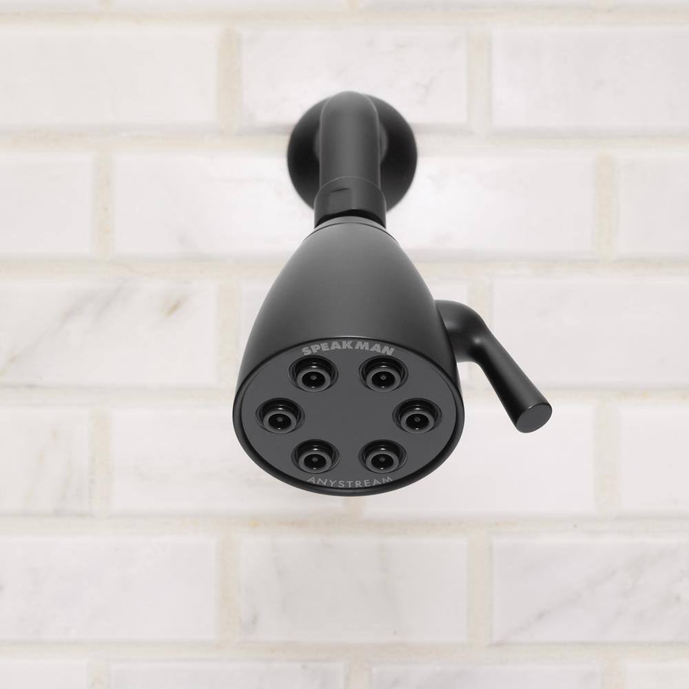 Speakman 3-Spray Patterns with 2.0 GPM 2.75 in. Wall Mount Fixed Showerhead in Matte Black SR-2252-MB-E2