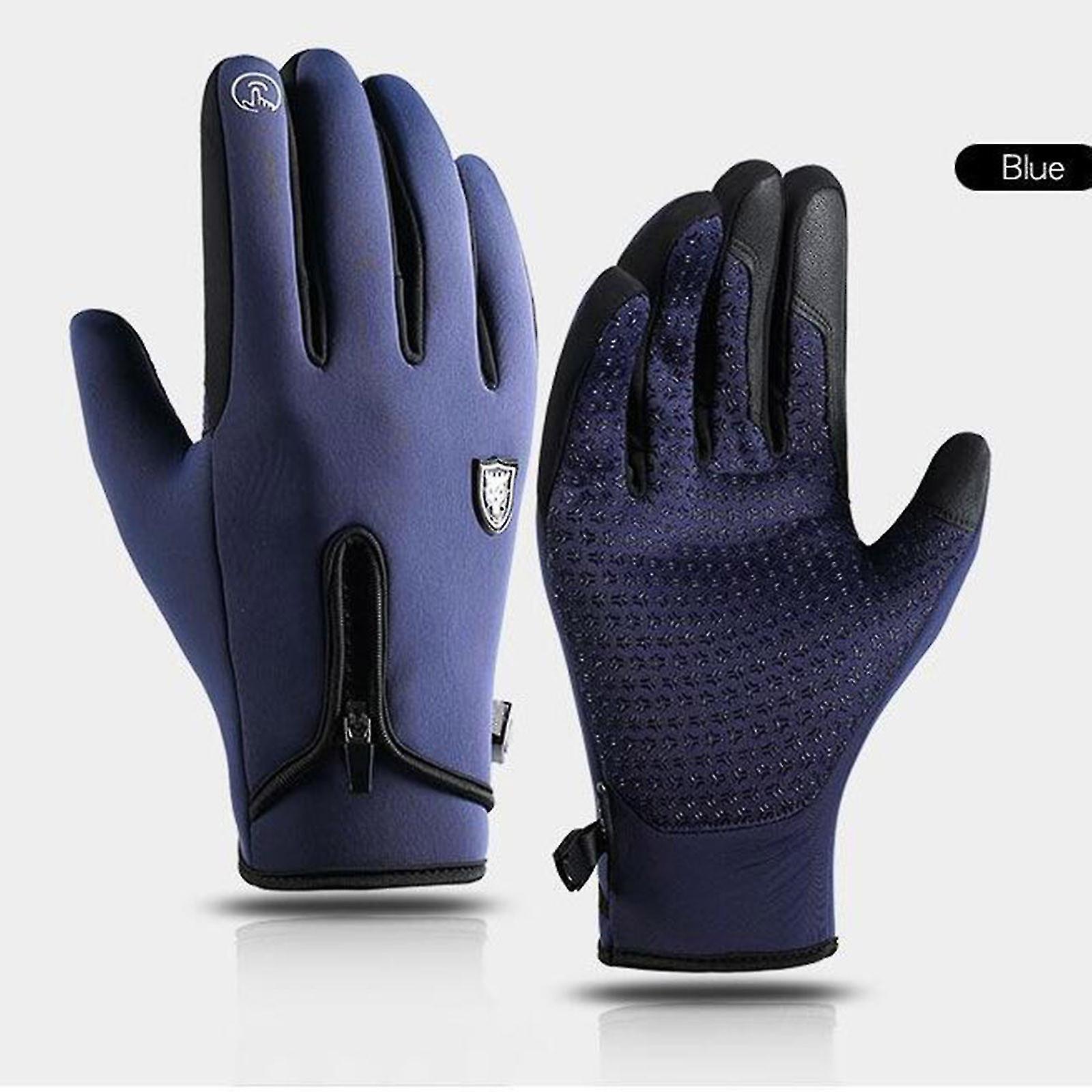 Winter Men Cycling Gloves Zipper Screen Windproof Waterproof Mountaineering Ski Gloves