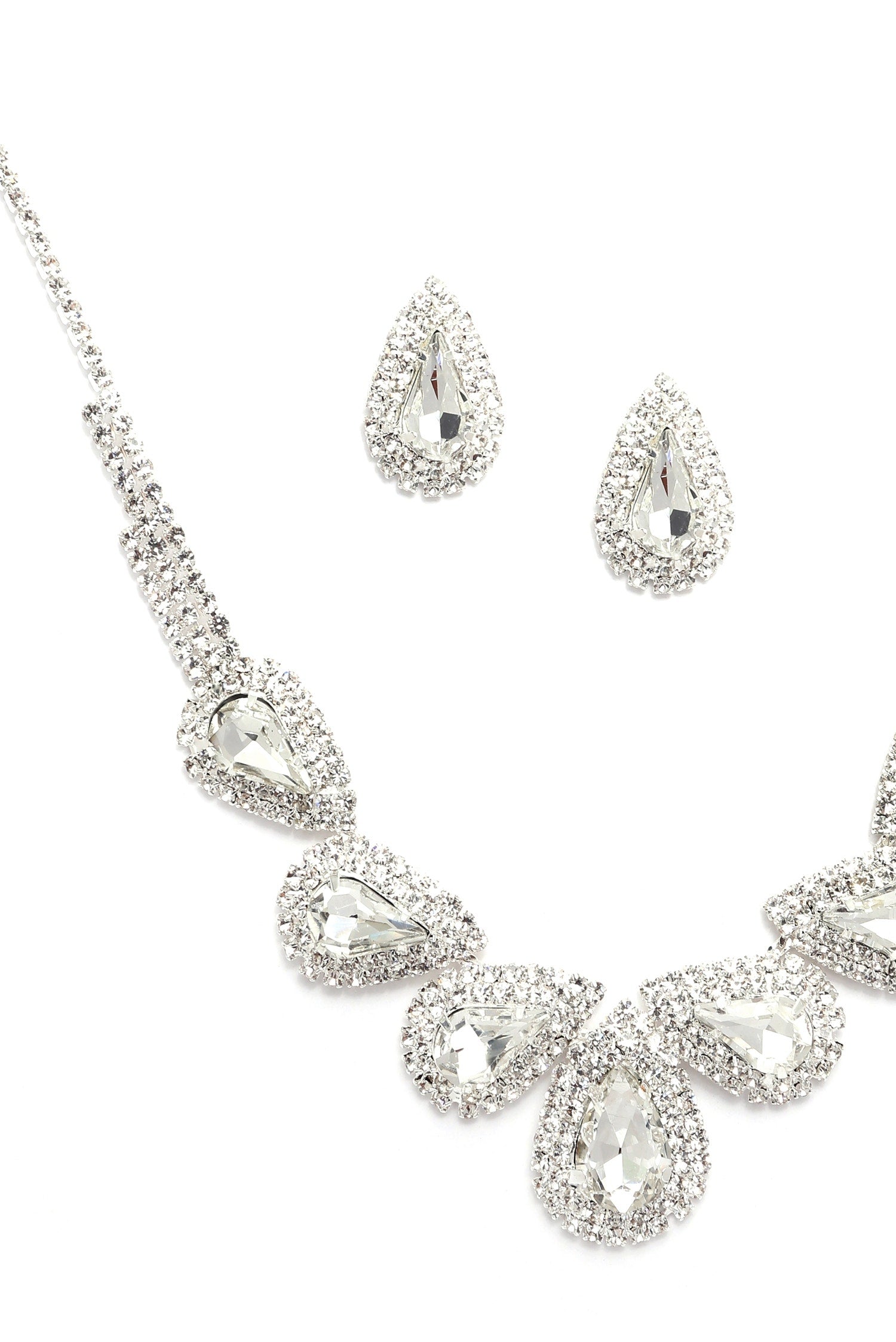 Teardrop Rhinestone Necklace Set