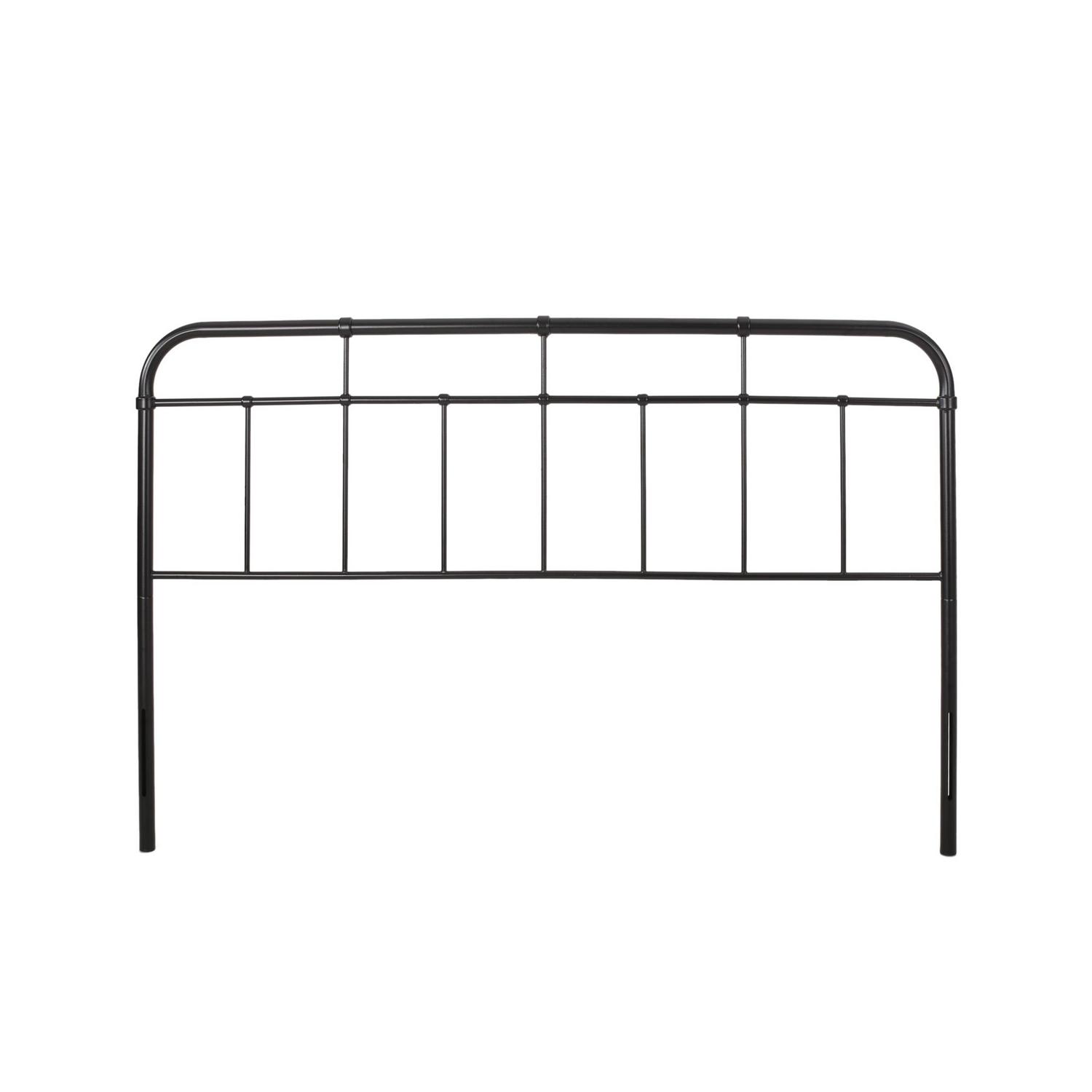 Noble House Aron Industrial Iron King Headboard Flat Black  Crowdfused