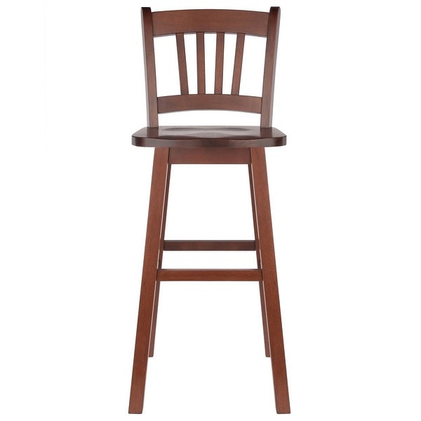 Fina Swivel Seat Bar Stool， Walnut - 16.38 x 18.82 x 43.68 inches